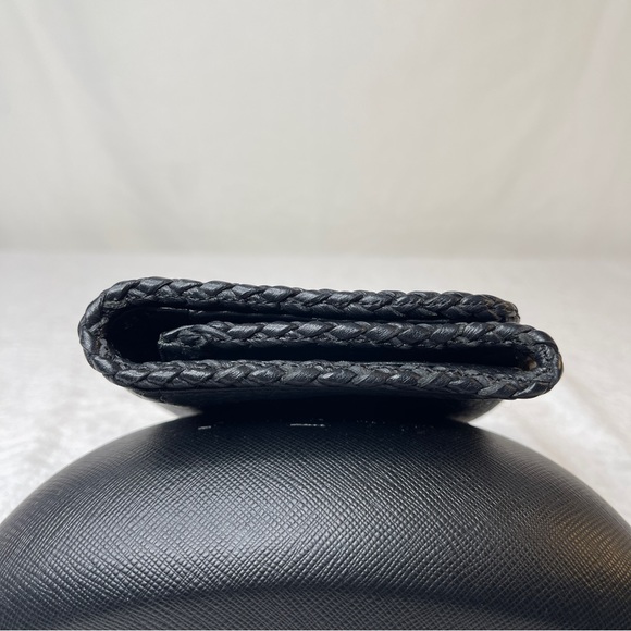 Elliot Lucca Black Pebble Leather Hand Wristlet/Clutch With Tassel Zipper Pull - Picture 12 of 14